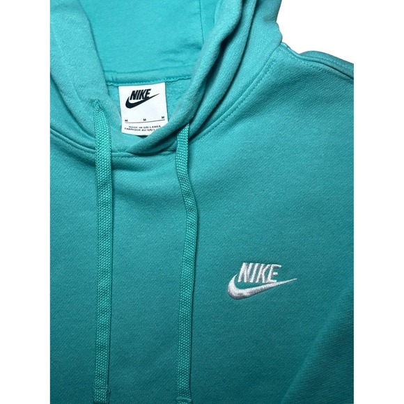 Nike Essential Hoodie Teal Turquoise Mens Medium Pullover Logo - Picture 2 of 7